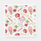 Strawberry Sundae Pattern Serviette (Vorderseite)