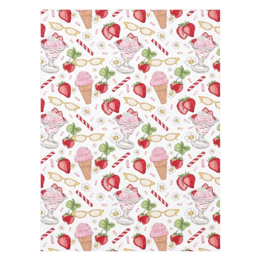 Strawberry Sundae Pattern Tischdecke (Vorderseite)