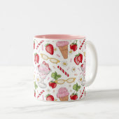 Strawberry Sundae Pattern Zweifarbige Tasse (VorderseiteRechts)