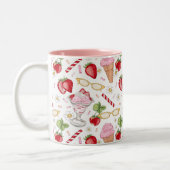 Strawberry Sundae Pattern Zweifarbige Tasse (Links)