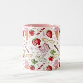 Strawberry Sundae Pattern Zweifarbige Tasse (Mittel)