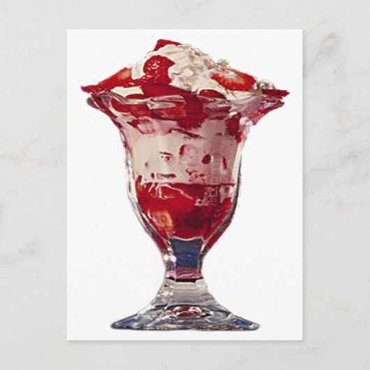 Strawberry Sundae Postkarte (Vorderseite)