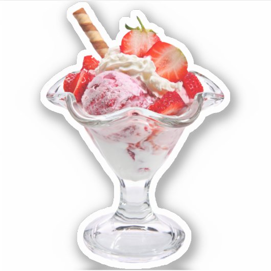 Strawberry Sundae Sticker (Vorderseite)