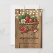 Strawberry Sweet Basket Baby Dusche Dankeskarte (Vorderseite)