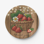 Strawberry Sweet Basket Baby Dusche Pappteller (Vorderseite)