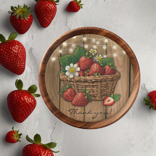 Strawberry Sweet Basket Baby Dusche Pappteller
