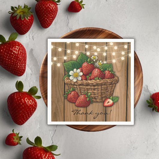 Strawberry Sweet Basket Baby Dusche Serviette