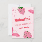 Strawberry Sweet Berry Valentinstag Mitteilungskarte (Vorderseite)