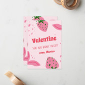 Strawberry Sweet Berry Valentinstag Mitteilungskarte (Vorderseite/Rückseite Beispiel)