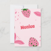 Strawberry Sweet Berry Valentinstag Mitteilungskarte (Rückseite)