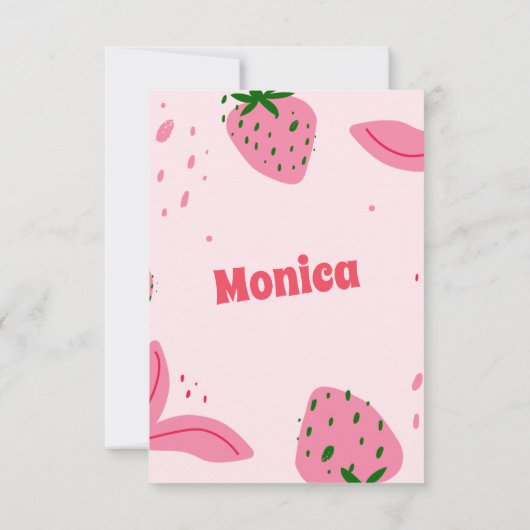 Strawberry Sweet Berry Valentinstag Mitteilungskarte (Rückseite)