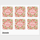 Strawberry Sweet Birthday Party - Square Sticker (Blatt)