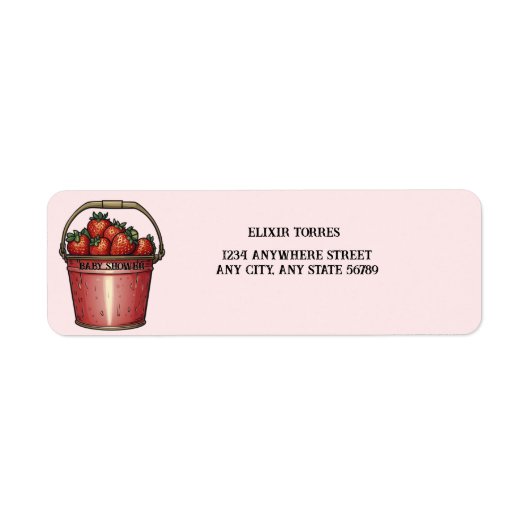 Strawberry Sweet Bucket Baby Dusche (Vorne)
