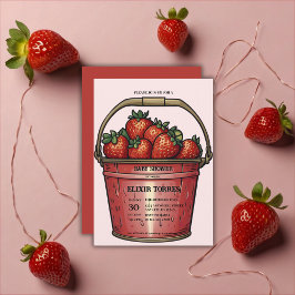 Strawberry Sweet Bucket Baby Dusche Einladung