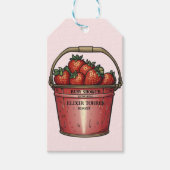 Strawberry Sweet Bucket Baby Dusche Geschenkanhänger (Vorderseite)