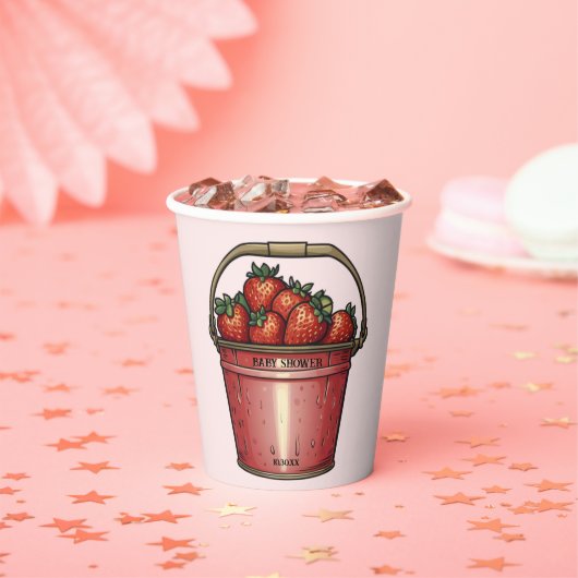 Strawberry Sweet Bucket Baby Dusche Pappbecher (Insitu)