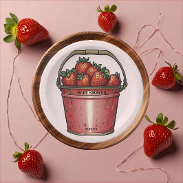 Strawberry Sweet Bucket Baby Dusche Pappteller