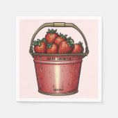 Strawberry Sweet Bucket Baby Dusche Serviette (Vorderseite)