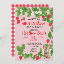 Strawberry Sweet Bunny Baby Shower (Red & Pink)