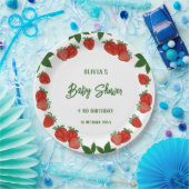 Strawberry Sweet Fruit Fresh Baby Shower Girl Pappteller (Party)