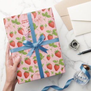 Strawberry Sweet Kindergeburtstag Party - Geschenkpapier