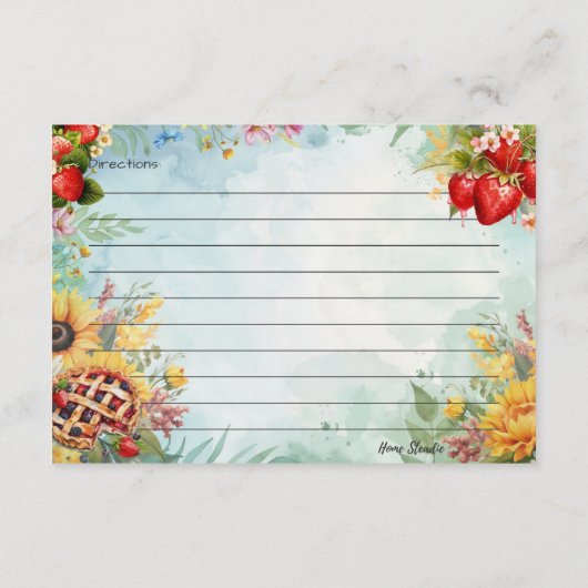 Strawberry Sweet Leckerei Rezept Card Begleitkarte (Rückseite)