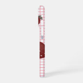 Strawberry Sweet Love – Minimal Berry Trio on Red iPhone Hülle (Linke Seite)