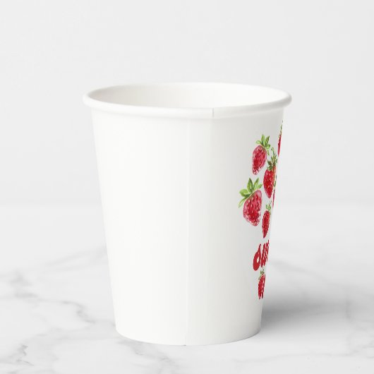 Strawberry Sweet One 1. Geburtstag Pappbecher (Rechts)