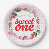 Strawberry Sweet One Berry Erster Geburtstag Pappteller (Vorderseite)