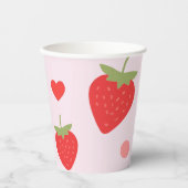 Strawberry Sweet Pink Girly Birthday Party Pappbecher (Vorderseite)