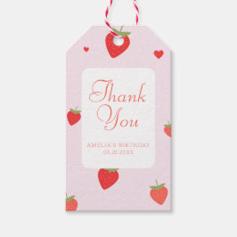 Strawberry Sweet Pink Girly Vielen Dank Geschenkanhänger
