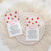 Strawberry Sweet Rustic Books Baby Girl Dusche Begleitkarte