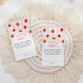 Strawberry Sweet Rustic diaper Baby Girl Dusche Begleitkarte