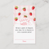 Strawberry Sweet Rustic diaper Baby Girl Dusche Begleitkarte (Vorderseite)