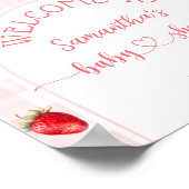 Strawberry Sweet Rustic Welcome Baby Girl Dusche Poster (Ecke)