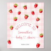 Strawberry Sweet Rustic Welcome Baby Girl Dusche Poster (Vorne)