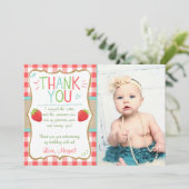 Strawberry Sweet Sommer Geburtstag Danke Karte (Stehend Vorderseite)