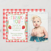 Strawberry Sweet Sommer Geburtstag Danke Karte (Vorne/Hinten)