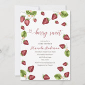 Strawberry Sweet Water Color Baby Dusche Einladung (Vorderseite)