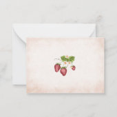 Strawberry Sweet watercolor baby  shower thank you Mitteilungskarte (Rückseite)