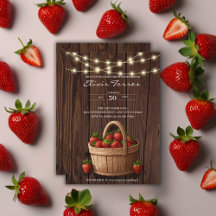 Strawberry Sweet Wood Basket Baby Dusche