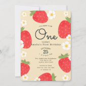 Strawberry Sweet zu einer Einladung zum 1. Geburts (Vorderseite)