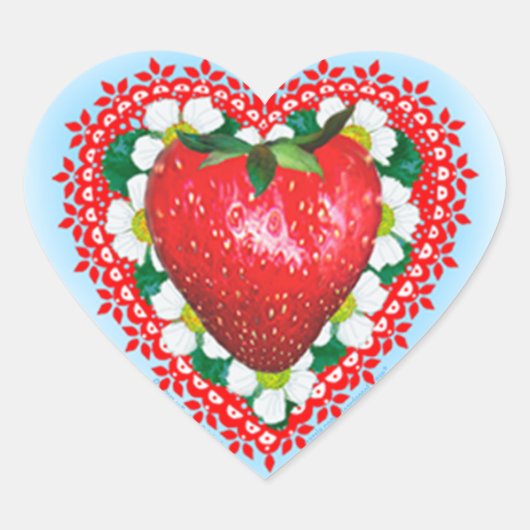STRAWBERRY SWEETHEART VALENTINE Herz-Aufkleber (Vorderseite)
