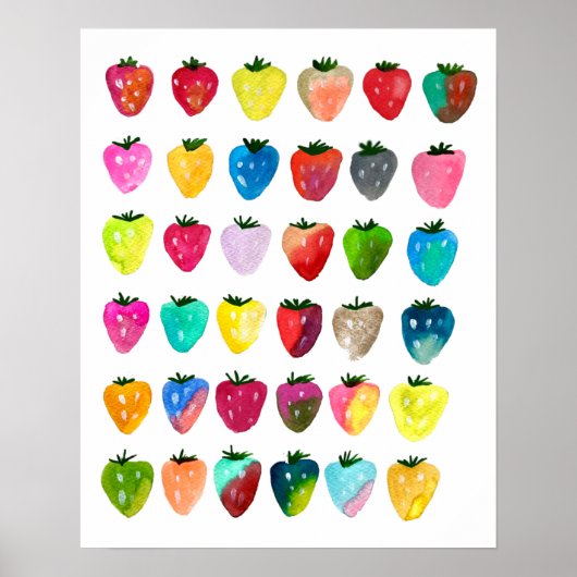 Strawberry Sweetness niedliche whimsisfarbene Poster (Vorne)
