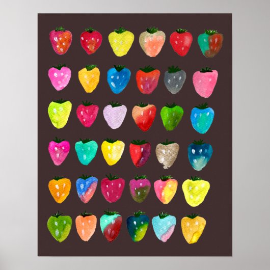 Strawberry Sweetness niedliche whimsisfarbene Poster (Vorne)