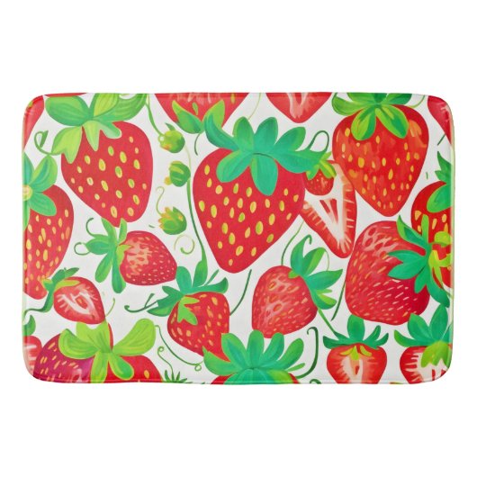 Strawberry Swirl Muster Badematte (Vorderseite)