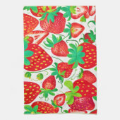 Strawberry Swirl Muster Geschirrtuch (Vertikal)