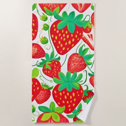 Strawberry Swirl Muster Strandtuch (Vorderseite)