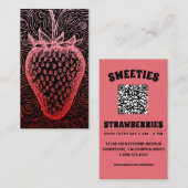 strawberry swirl with QR code Visitenkarte (Vorne/Hinten)