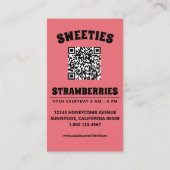 strawberry swirl with QR code Visitenkarte (Rückseite)